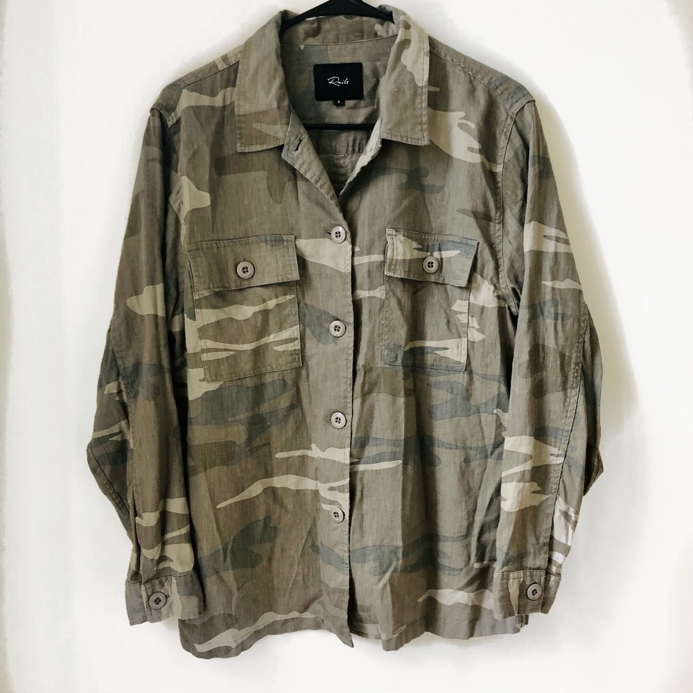Rails Oversized Camo Army Style Button Down Shirt - image 1